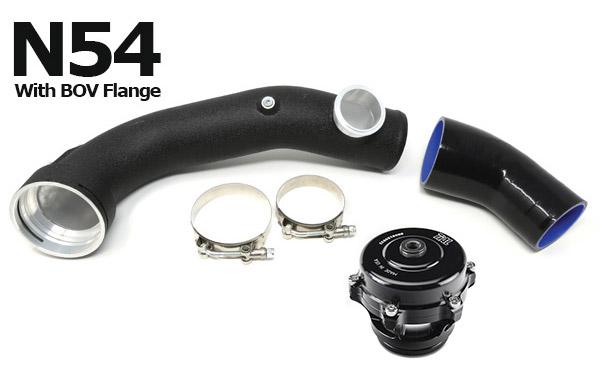 BMS Aluminum Replacement Charge Pipe Upgrade for N54 E Chassis BMW (With TIAL Black BOV)
